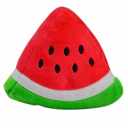 Purple plush eggplant pet toy with a green stem and an embroidered happy face, designed for dogs and cats. - Image 25