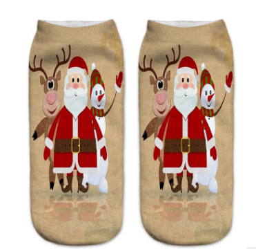 Calcetines Deportivos Navideños Cortos con Impresión 3D - Image 10