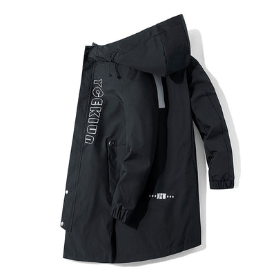 Chaqueta Cortavientos Casual Suelta de Largo Medio para Hombre - Image 8