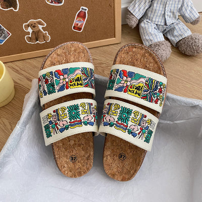 Sandalias Bordadas con Suela de Corcho para Mujer - Image 7