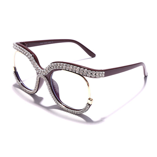Gafas de Sol Luxury Diamante Personalizadas Marco Redondo Grande