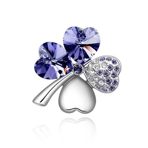 Broche Trébol de Cuatro Hojas con Diamantes - Image 11