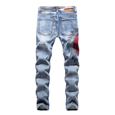 Jeans para Hombre con Bordados y Orillas Deshilachadas - Image 2