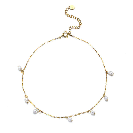 Pulsera de Tobillo en Perla de Agua Dulce Natural
