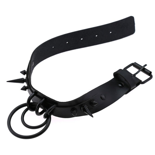 Collar Choker Punk con Remaches y Hebilla - Unisex Negro - Image 8