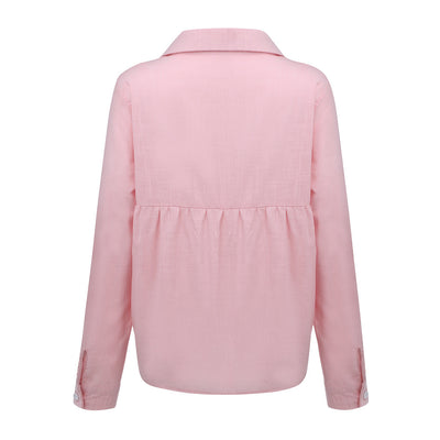 Blusa Cardigan Suelta con Solapa y Botones - Camisa Manga Larga para Mujer - Image 12