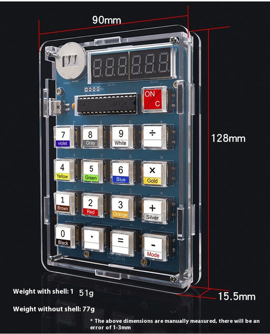 Kit DIY Calculadora con Microcontrolador de Chip Único y Pantalla Digital - Image 11