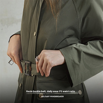 Abrigo Trench Oversize Verde Oliva con Bolsillos - Image 2
