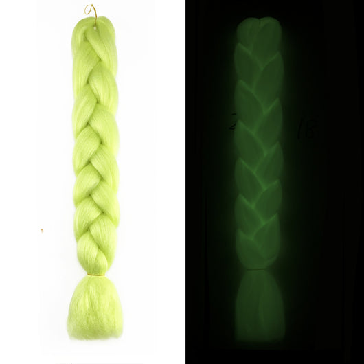 Peluca de Trenzas Grandes con Fibra Química Fluorescente Luminosa - Image 4