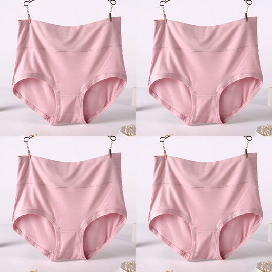 Pack 4 Pantaletas Cintura Alta Viscosa Suave Colores Lisos Mujer - Image 21
