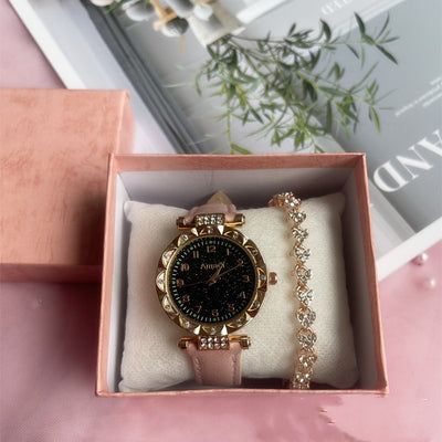 Conjunto de Reloj Frosted Estrellado y Cinturón de Dos Piezas - Image 12