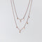 Colar Feminino Estrela e Lua Dupla Camada com Diamantes Rose Gold