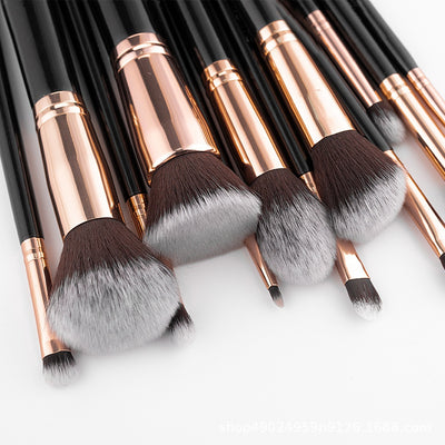 Estuche de Maquillaje con 12 Brochas y Bolsa Negra con Cierre - Image 15