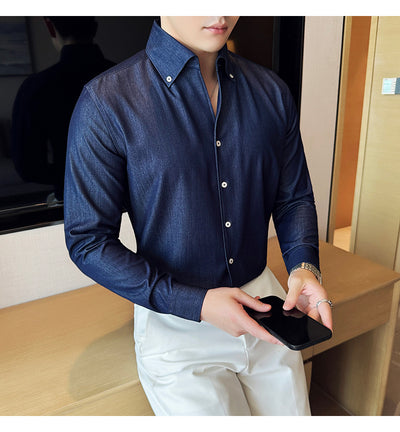 Camisa Denim de Manga Larga para Hombre - Image 19