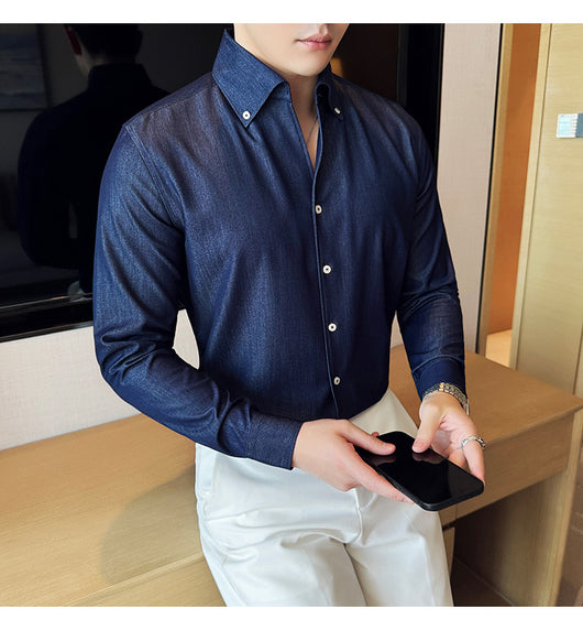 Camisa Denim de Manga Larga para Hombre - Image 19