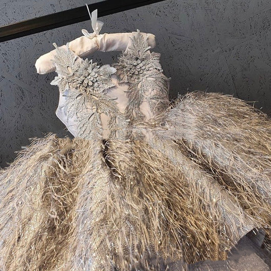 Vestido Princesa de Encaje para Niña - Largo a la Rodilla Perfecto para Cumpleaños - Image 5