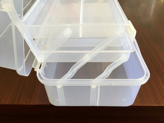 Caja de herramientas artística de 2 niveles con compartimentos - Image 23