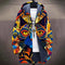 Chaqueta de Cuello Parado con Estampado Digital para Hombre