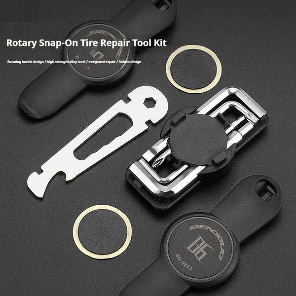 Kit de Herramientas Multiusos para Bicicleta con Llave Ajustable y Reparador de Llantas