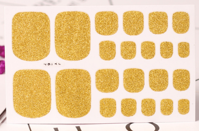 22 Stickers de Uñas Color Verde Cebolla con Polvo Brillante para Pies - Image 5