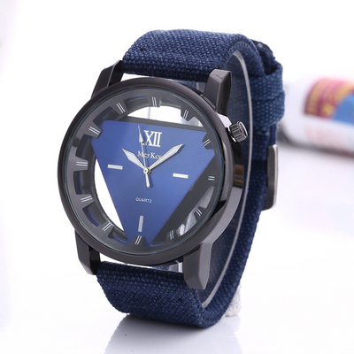 Reloj de Cuarzo Unisex con Correa de Lona y Diseño Triangular Invertido - Image 7