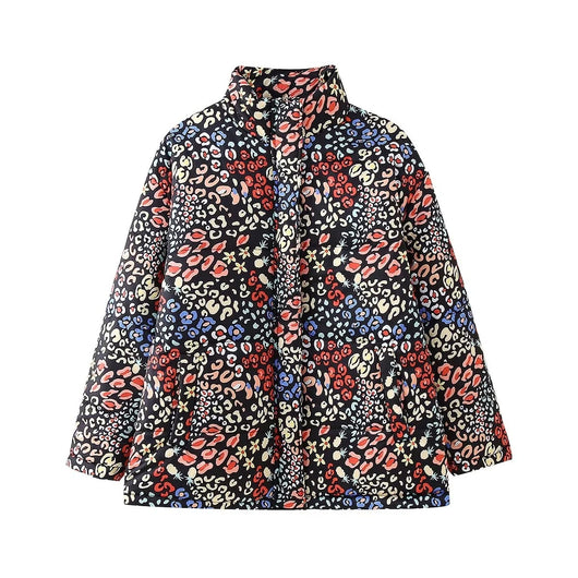 Chaqueta de Algodón Suelta con Cuello de Pie y Cierre - Image 5