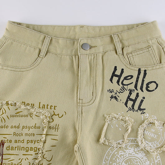 Pantalones Vaqueros Estampados Ajuste Americano para Mujer - Image 3