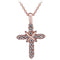 Studded Jesus Cross Necklace Clavicle Chain Rose Dorado