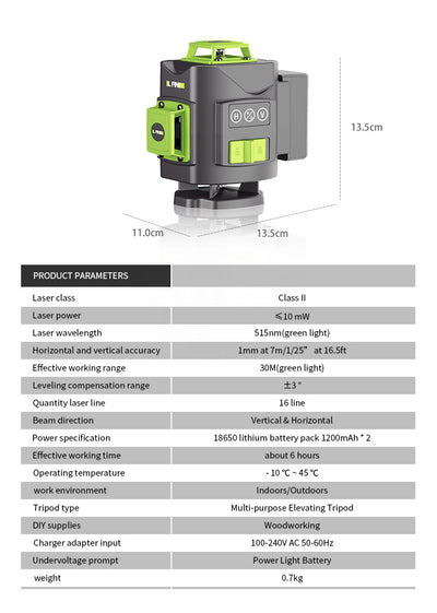 Nivel Láser Verde 3D de 16 Líneas - Precisión Profesional - Image 10