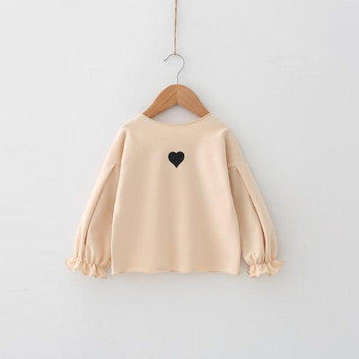 Blusa Infantil Coreana con Mangas Voluminosas y Estampado de Amor - Image 7