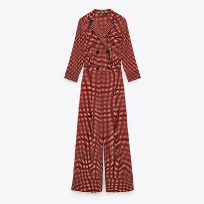 Jumpsuit Estilo Occidental Doble Botonadura con Estampado - Image 2