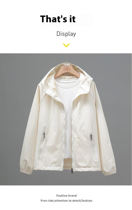 Chaqueta Hoodie Suelta Cropped Talla Grande Mujer - Ligera y Casual - Image 20