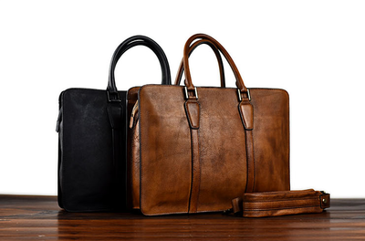 Bolso de Cuero Curtido al Vegetal Estilo Retro Horizontal para Hombre - Image 8