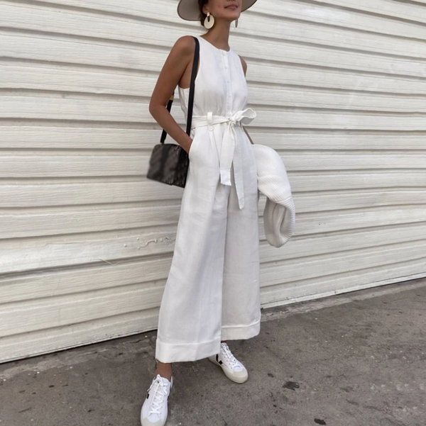 Jumpsuit sin Mangas Elegante y Suave