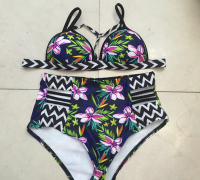 Bikini de Cintura Alta Estampado Multicolor - Traje de Baño Sexy para Mujer - Image 11