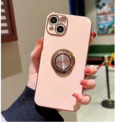 Funda para Teléfono con Anillo Galvanizado Color Sólido - Image 14