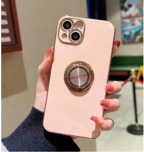 Funda para Teléfono con Anillo Galvanizado Color Sólido - Image 14