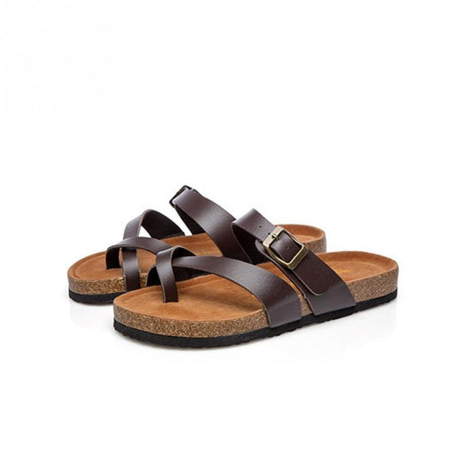 Sandalias Planas Cómodas con Hebilla de Madera - Talla Grande - Image 3