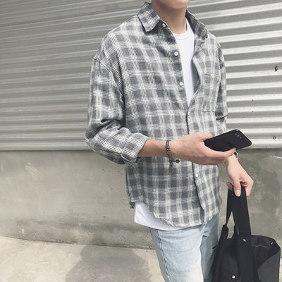 Camisa de Cuadros Manga Larga Otoño