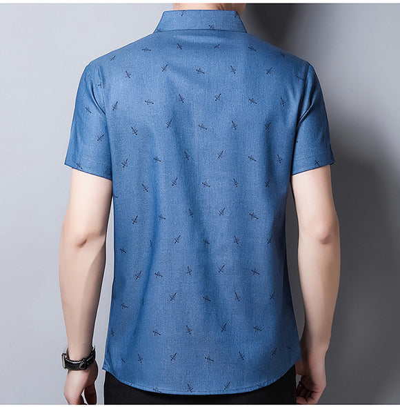 Camisa Ejecutiva de Algodón para Hombre - Manga Corta