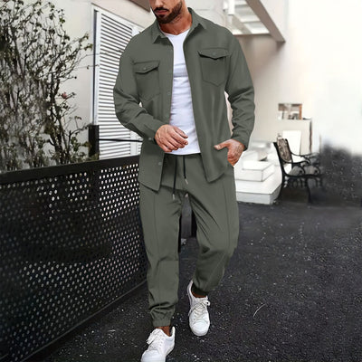 Camisa Casual de Manga Larga con Bolsillos Estampada para Hombre - Image 22