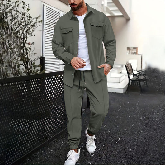 Camisa Casual de Manga Larga con Bolsillos Estampada para Hombre - Image 22