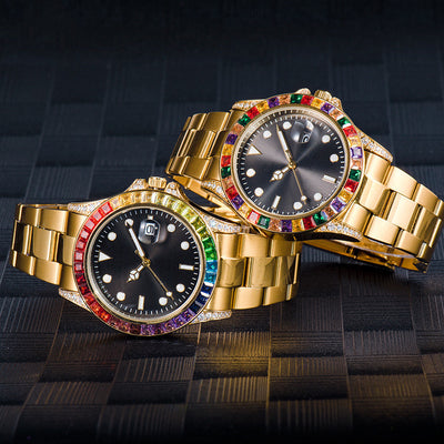 Reloj de Acero Inoxidable para Hombre con Diamantes y Esfera Luminosa - Image 24