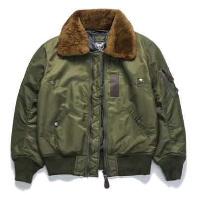 Chaqueta de Algodón con Cuello de Pelaje Grueso para Hombre