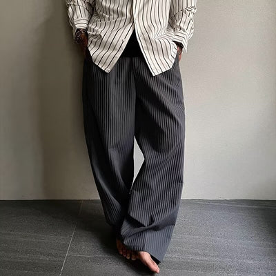 Pantalones Anchos Plisados con Textura para Hombre - Image 3