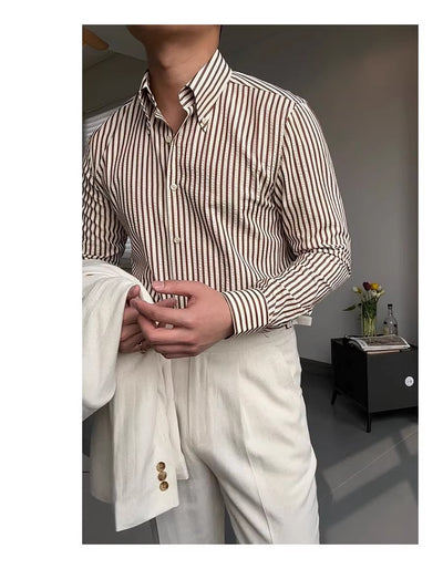 Camisa de Algodón Seersucker Primavera para Hombre - Image 10