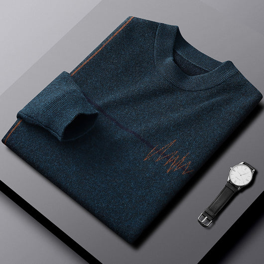 Suéter Casual de Cuello Redondo Grueso y Cálido para Hombre