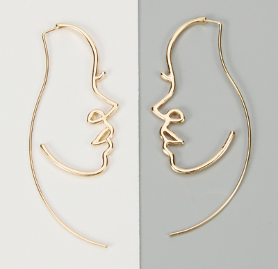 Aretes Artísticos de Silueta Facial - Estilo y Personalidad - Image 2