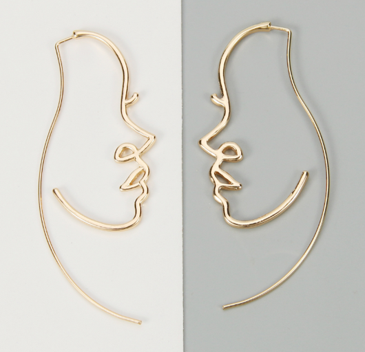 Aretes Artísticos de Silueta Facial - Estilo y Personalidad - Image 2