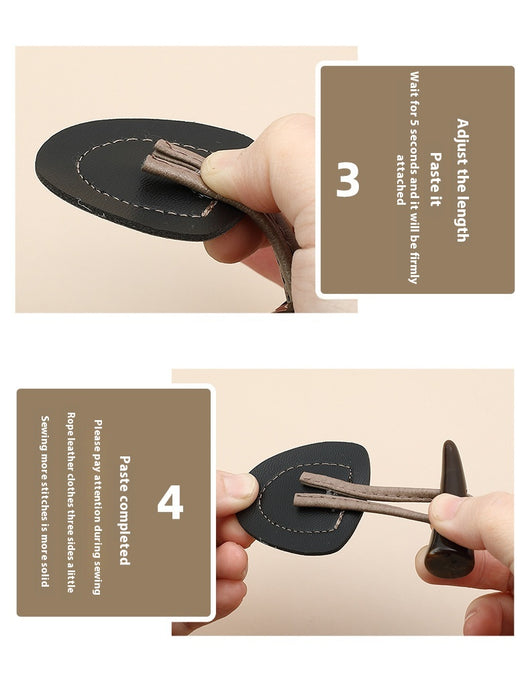 Botón Decorativo con Hebilla de Cuerno y Cuero Genuino - Image 26